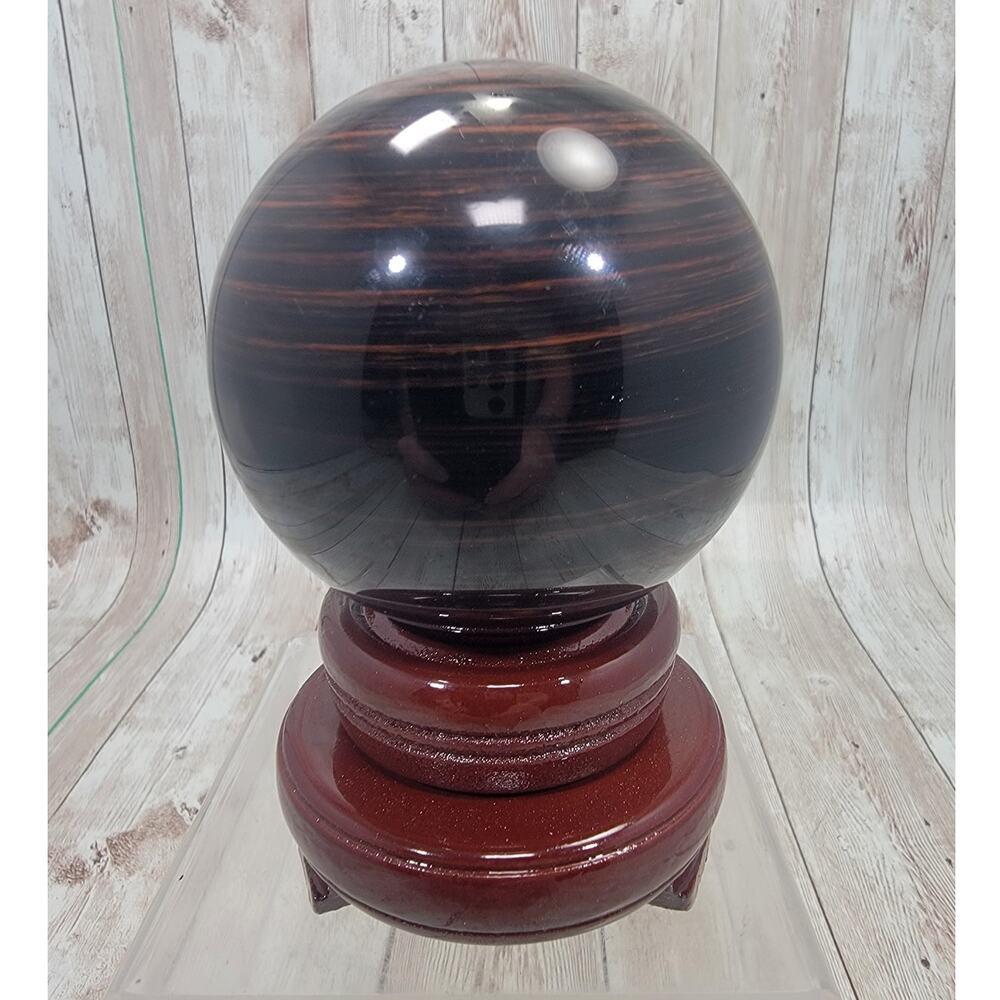 Natural Brown & Glod 3" Tiger Eye Stone Crystal Sphere Ball Quartz Healing